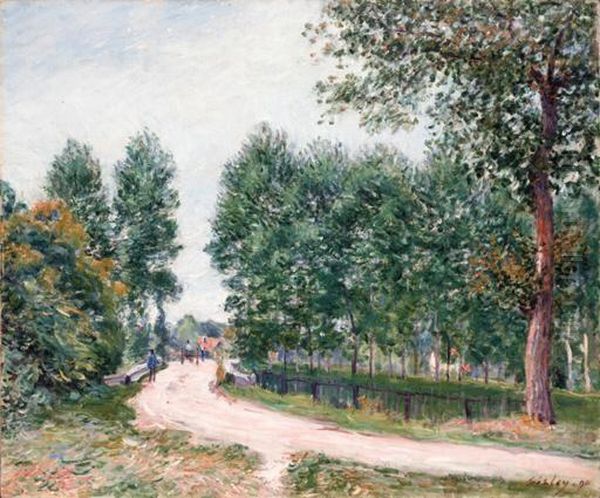 Le Chemin De Saint-mammes--le Matin Oil Painting by Alfred Sisley