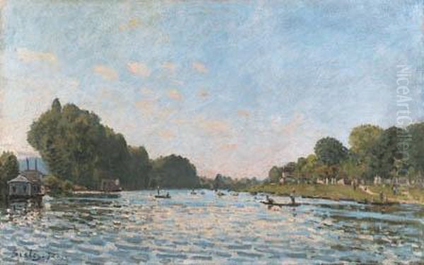 La Seine Bougival Oil Painting by Alfred Sisley