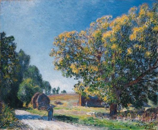 Autour De La Foret, Une Clairiere Oil Painting by Alfred Sisley