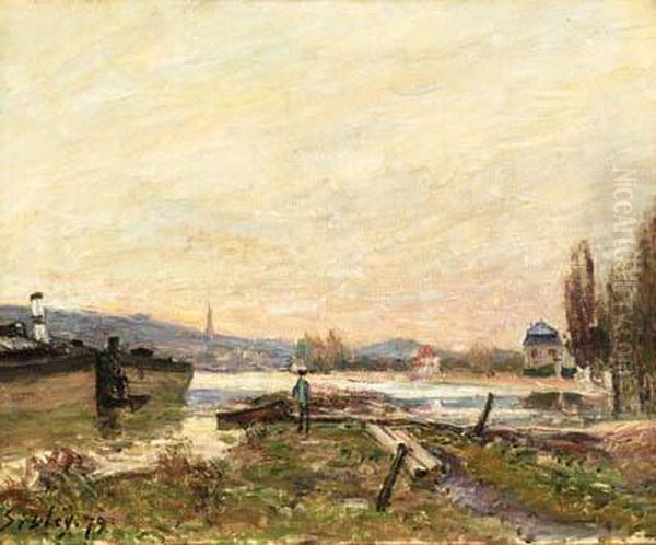 Bords De Seine, Saint-cloud (saint-cloud, Banks Of The Seine) Oil Painting by Alfred Sisley