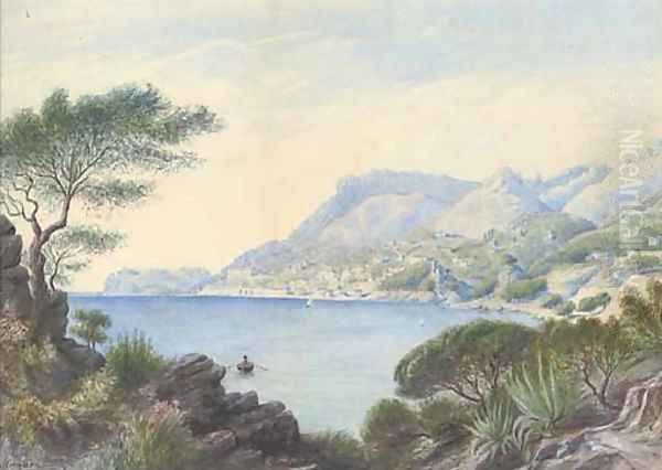 View of Monaco Oil Painting by English School