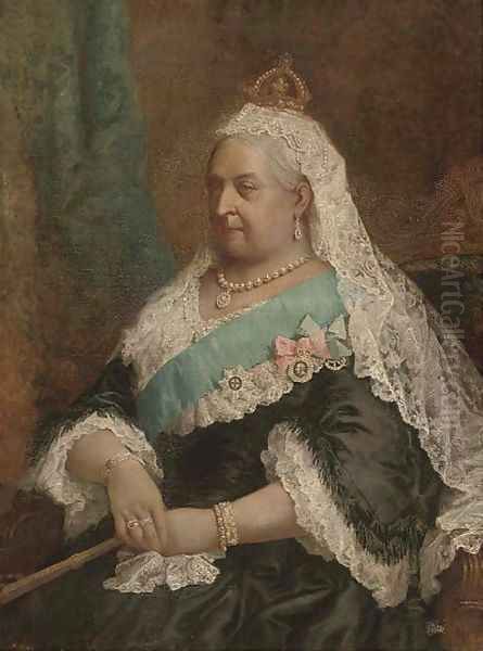 Portrait of Queen Victoria (1819-1901) Oil Painting by English School