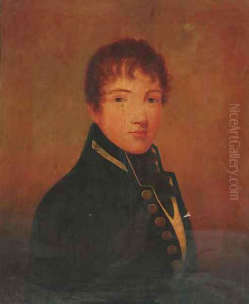 Portrait of James Carnegie in midshipman's uniform Oil Painting by English School