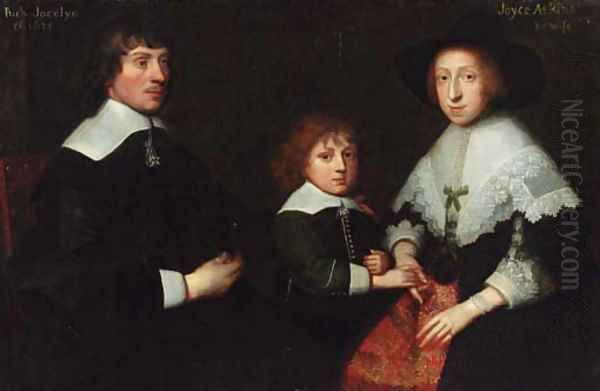 A group portrait of Richard Jocelyn (d.1625) Oil Painting by English School