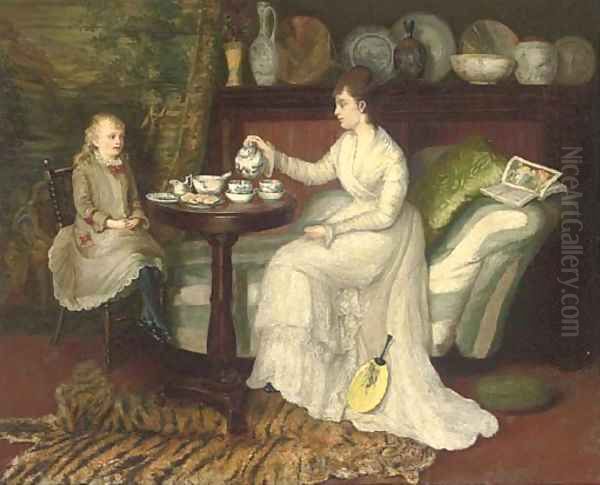 Afternoon tea Oil Painting by English School