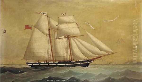 The topsail schooner Brenton of Charlestown, Fowey Oil Painting by English School