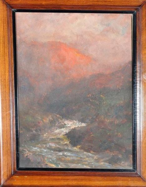 A Misty Upland River Oil Painting by John Falconar Slater