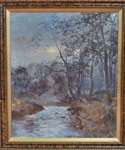 Autumn Trees By A River Oil Painting by John Falconar Slater