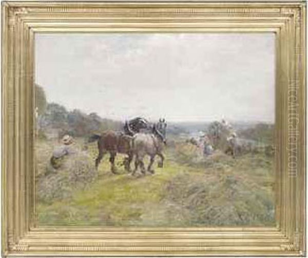 Hay Making Oil Painting by John Falconar Slater