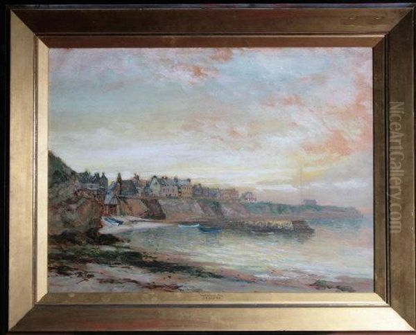 Cullercoats Bay Oil Painting by John Falconar Slater