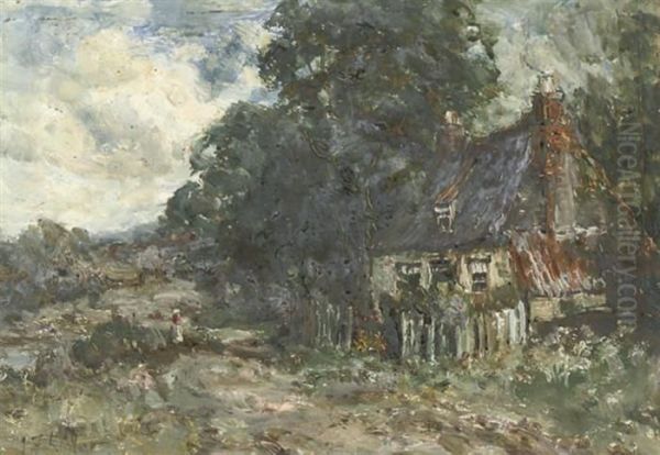 A Country Cottage Oil Painting by John Falconar Slater