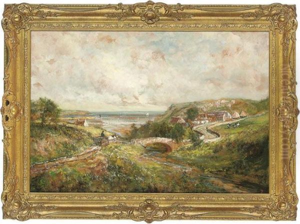 A Village By The Sea Oil Painting by John Falconar Slater