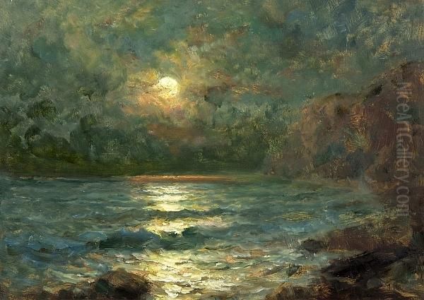 Coastal View At Sunset Oil Painting by John Falconar Slater