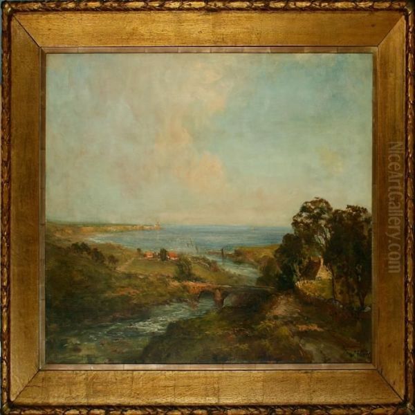 English Summer Coastal Scenery Oil Painting by John Falconar Slater