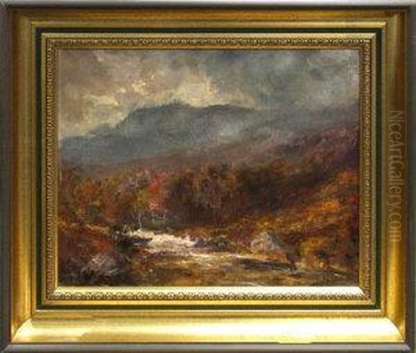 A Misty Moorland River Oil Painting by John Falconar Slater