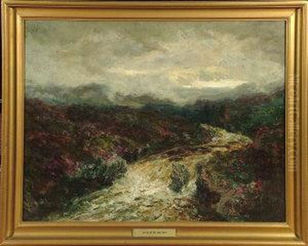 An Impressionistic Moorland River Oil Painting by John Falconar Slater