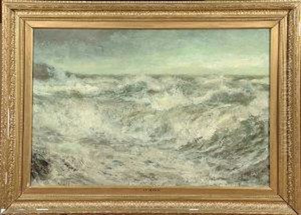 Waves Breaking On A Beach Oil Painting by John Falconar Slater