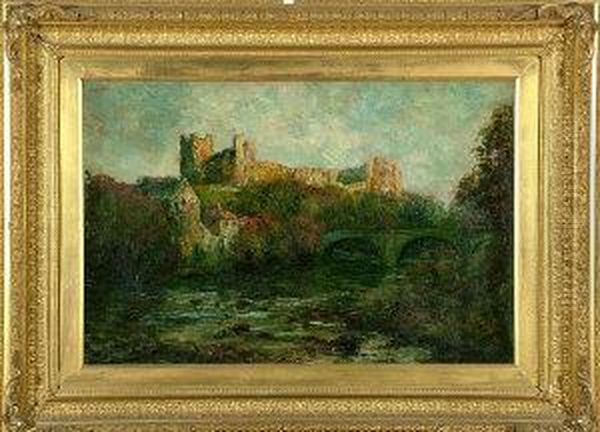 Richmond Castle From The River Oil Painting by John Falconar Slater