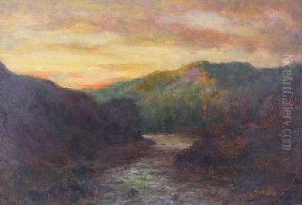 Dusk Over The Stream Oil Painting by John Falconar Slater