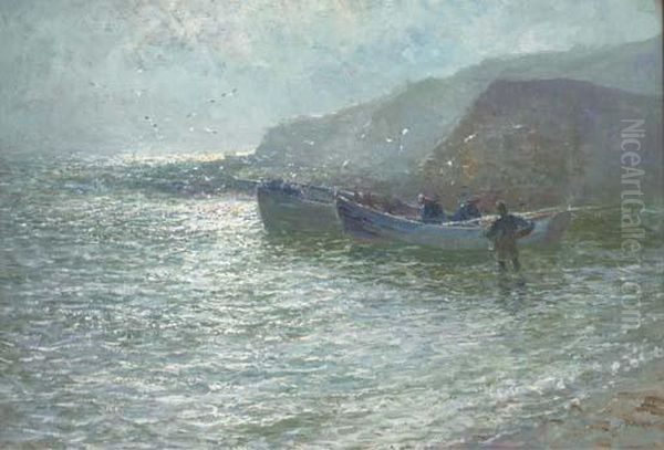 Returning With The Catch Oil Painting by John Falconar Slater