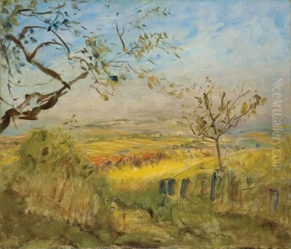 Herbstlandschaft Neukastel, Blick Auf Ilbesheim Oil Painting by Max Slevogt