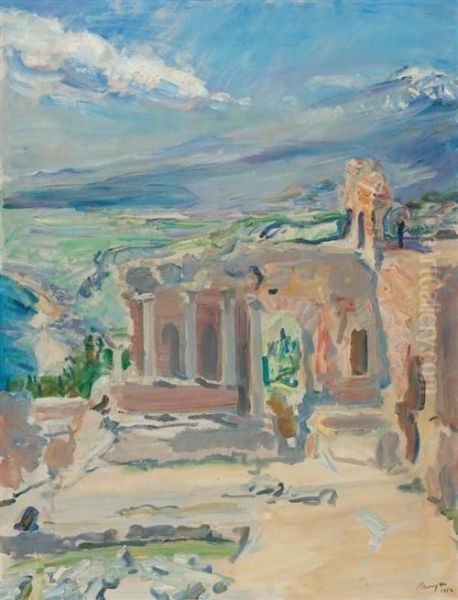 The Theatre In Taormina. Oil Painting by Max Slevogt