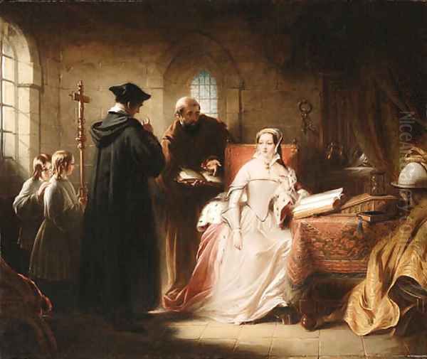 Mary Queen of Scots Oil Painting by English School