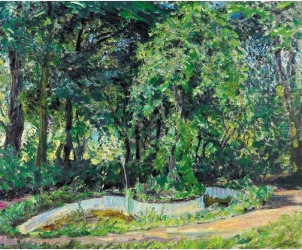 Parklandschaft In Der Pfalz (park Landscape In The Palatinate) Oil Painting by Max Slevogt