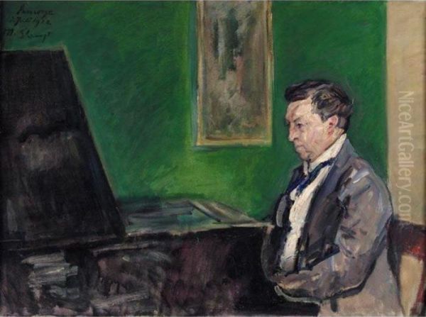 Conrad Ansorge Am Klavier (conrad Ansorge At The Piano) Oil Painting by Max Slevogt