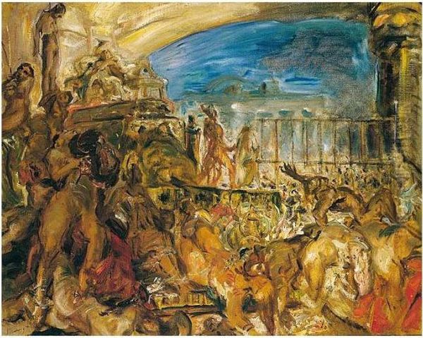 Der Untergang Von Ninive Und 
Sardanapals Tod (the Fall Of Nineveh And Sardanapal's Death) Oil Painting by Max Slevogt