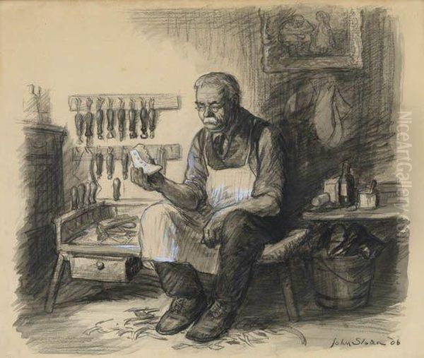 The Shoemaker Oil Painting by John Sloan