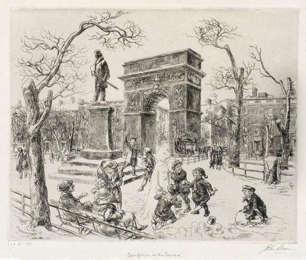 Washington Square Oil Painting by John Sloan