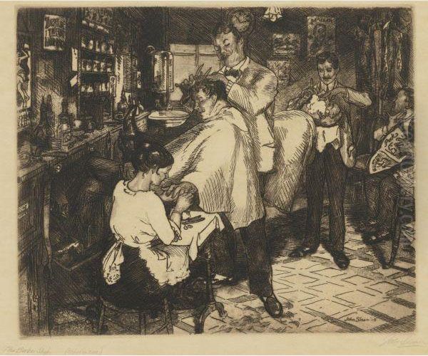 Barber Shop by John Sloan