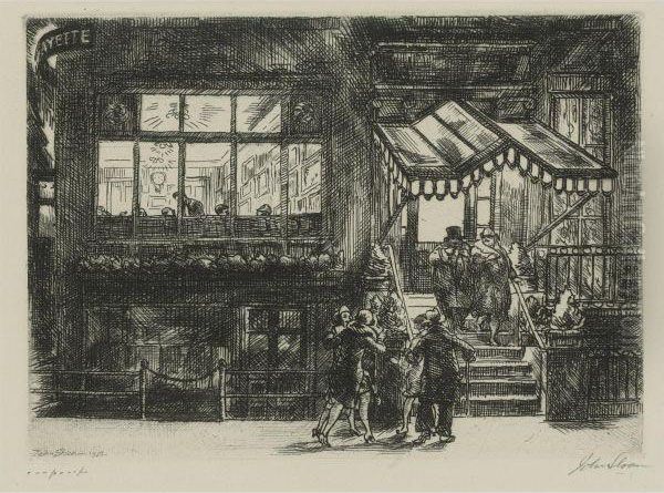 Hell Hole; The Lafayette; And Nude And Arch Oil Painting by John Sloan