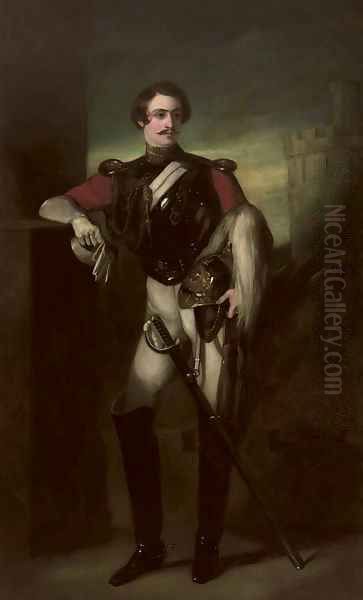 Portrait of a Life Guards officer Oil Painting by English School