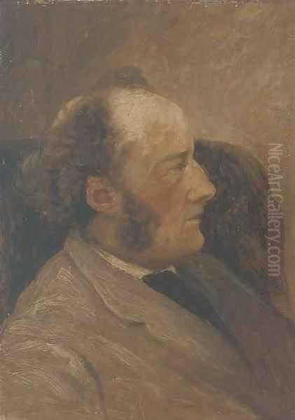 Portrait of a Sir John Everett Millais, P.R.A. (1829-1896) Oil Painting by English School