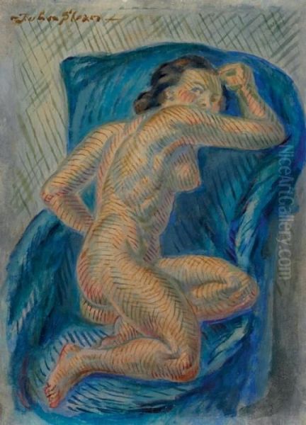 Nude On Draped Couch Oil Painting by John Sloan