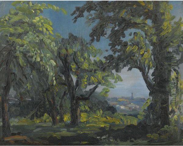 Glimpse Of New York From The Palisades Oil Painting by John Sloan