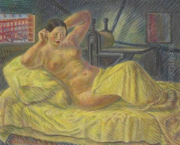 Nude In Washington Square Oil Painting by John Sloan