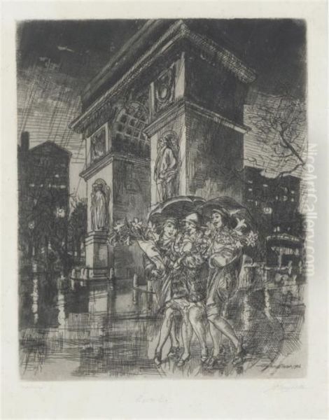 Easter Eve, Washington Square (morse 222) Oil Painting by John Sloan