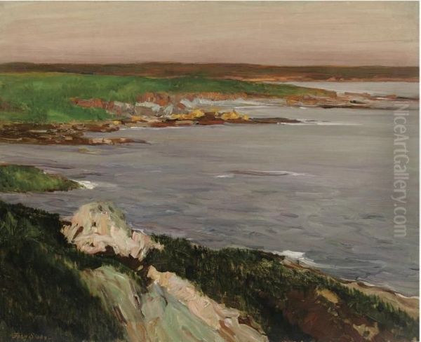 Lookout, Green And Orange Cliffs Oil Painting by John Sloan