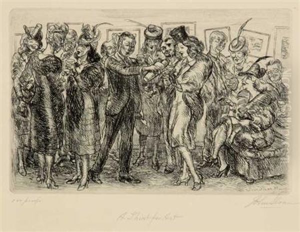 A Thirst For Art Etching Oil Painting by John Sloan