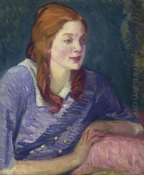 Carol With Red Curls Oil Painting by John Sloan