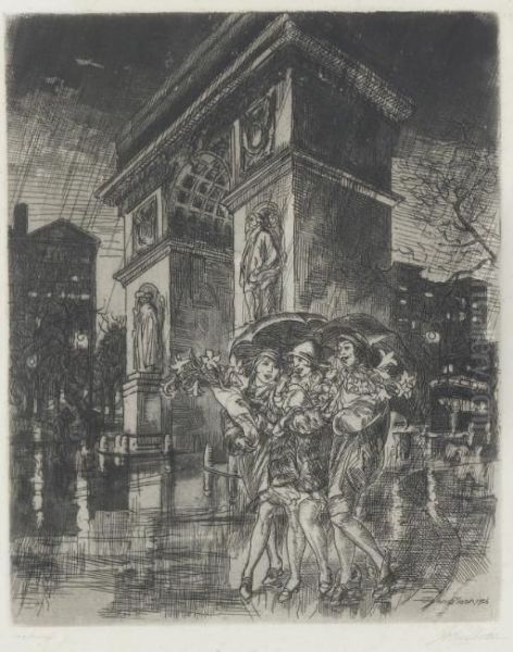 Easter Eve, Washington Square (m. 222) Oil Painting by John Sloan