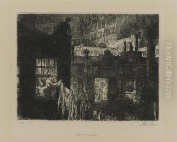 Night Windows (morse 152) Oil Painting by John Sloan