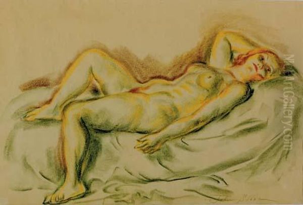 Reclining Nude Oil Painting by John Sloan