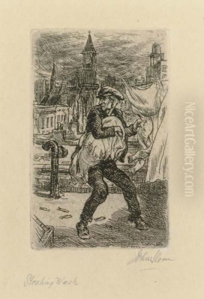 Rag Pickers; And Stealing Wash by John Sloan