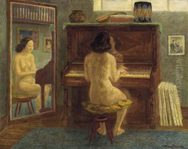 Piano Trio Oil Painting by John Sloan