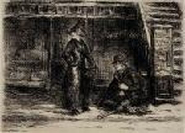 Girl And Beggar by John Sloan