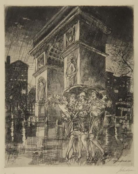 Easter Eve, Washington Square Oil Painting by John Sloan